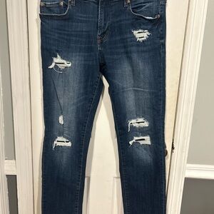Aeropostale Dark Blue Distressed Skinny Jeans